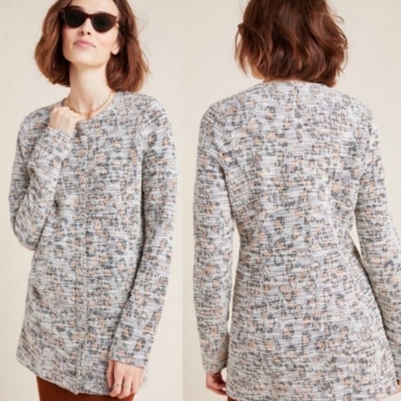 Anthropologie Dolan Leopard Tweed Longline Jacket - Picture 3 of 16